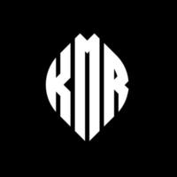 kmr cirkel bokstavslogotyp design med cirkel och ellipsform. kmr ellipsbokstäver med typografisk stil. de tre initialerna bildar en cirkellogotyp. kmr cirkel emblem abstrakt monogram bokstav märke vektor. vektor