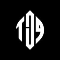 tjq Kreisbuchstabe-Logo-Design mit Kreis- und Ellipsenform. tjq Ellipsenbuchstaben mit typografischem Stil. Die drei Initialen bilden ein Kreislogo. tjq Kreisemblem abstrakter Monogramm-Buchstabenmarkierungsvektor. vektor