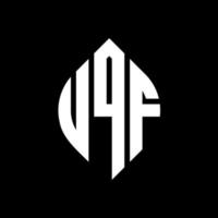 uqf-Kreisbuchstaben-Logo-Design mit Kreis- und Ellipsenform. uqf Ellipsenbuchstaben mit typografischem Stil. Die drei Initialen bilden ein Kreislogo. uqf-Kreis-Emblem abstrakter Monogramm-Buchstaben-Markenvektor. vektor