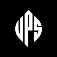 Ups-Kreis-Buchstaben-Logo-Design mit Kreis- und Ellipsenform. ups Ellipsenbuchstaben mit typografischem Stil. Die drei Initialen bilden ein Kreislogo. ups kreis emblem abstraktes monogramm buchstabe mark vektor. vektor