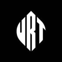 VRT-Kreisbuchstaben-Logo-Design mit Kreis- und Ellipsenform. VRT-Ellipsenbuchstaben mit typografischem Stil. Die drei Initialen bilden ein Kreislogo. vrt-Kreis-Emblem abstrakter Monogramm-Buchstaben-Markenvektor. vektor