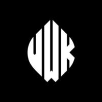 vwk-Kreisbuchstaben-Logo-Design mit Kreis- und Ellipsenform. vwk Ellipsenbuchstaben mit typografischem Stil. Die drei Initialen bilden ein Kreislogo. vwk-Kreis-Emblem abstrakter Monogramm-Buchstaben-Markierungsvektor. vektor