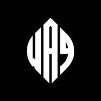 Waq-Kreis-Buchstaben-Logo-Design mit Kreis- und Ellipsenform. Waq-Ellipsenbuchstaben mit typografischem Stil. Die drei Initialen bilden ein Kreislogo. Waq-Kreis-Emblem abstrakter Monogramm-Buchstaben-Markenvektor. vektor