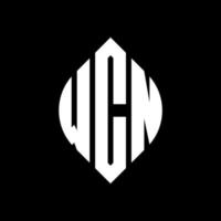 WCN-Kreisbuchstaben-Logo-Design mit Kreis- und Ellipsenform. wcn ellipsenbuchstaben mit typografischem stil. Die drei Initialen bilden ein Kreislogo. WCN-Kreis-Emblem abstrakter Monogramm-Buchstaben-Markierungsvektor. vektor