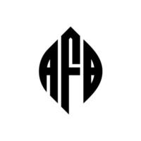 afb-Kreisbuchstaben-Logo-Design mit Kreis- und Ellipsenform. afb Ellipsenbuchstaben mit typografischem Stil. Die drei Initialen bilden ein Kreislogo. afb Kreisemblem abstrakter Monogramm-Buchstabenmarkierungsvektor. vektor