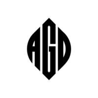 agd cirkel bokstavslogotyp design med cirkel och ellipsform. agd ellips bokstäver med typografisk stil. de tre initialerna bildar en cirkellogotyp. agd cirkel emblem abstrakt monogram brev märke vektor. vektor