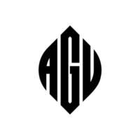 agu-Kreis-Buchstaben-Logo-Design mit Kreis- und Ellipsenform. Agu-Ellipsenbuchstaben mit typografischem Stil. Die drei Initialen bilden ein Kreislogo. Agu-Kreis-Emblem abstrakter Monogramm-Buchstaben-Markierungsvektor. vektor