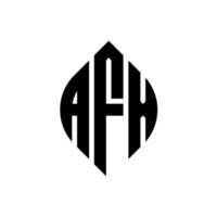 afx-Kreisbuchstaben-Logo-Design mit Kreis- und Ellipsenform. afx Ellipsenbuchstaben mit typografischem Stil. Die drei Initialen bilden ein Kreislogo. afx-Kreis-Emblem abstrakter Monogramm-Buchstaben-Markierungsvektor. vektor