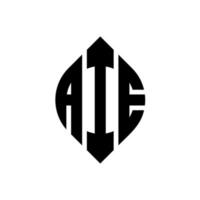 aie-Kreis-Buchstaben-Logo-Design mit Kreis- und Ellipsenform. aie ellipsenbuchstaben mit typografischem stil. Die drei Initialen bilden ein Kreislogo. aie Kreisemblem abstrakter Monogramm-Buchstabenmarkierungsvektor. vektor