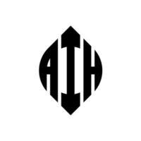 aih-Kreisbuchstaben-Logo-Design mit Kreis- und Ellipsenform. aih ellipsenbuchstaben mit typografischem stil. Die drei Initialen bilden ein Kreislogo. aih Kreisemblem abstrakter Monogramm-Buchstabenmarkierungsvektor. vektor