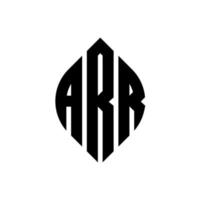 arr-Kreis-Buchstaben-Logo-Design mit Kreis- und Ellipsenform. arr Ellipsenbuchstaben mit typografischem Stil. Die drei Initialen bilden ein Kreislogo. arr-Kreis-Emblem abstrakter Monogramm-Buchstaben-Markenvektor. vektor