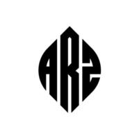 arz-Kreis-Buchstaben-Logo-Design mit Kreis- und Ellipsenform. Arz-Ellipsenbuchstaben mit typografischem Stil. Die drei Initialen bilden ein Kreislogo. arz-Kreis-Emblem abstrakter Monogramm-Buchstaben-Markierungsvektor. vektor