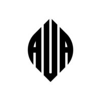 aua-Kreis-Buchstaben-Logo-Design mit Kreis- und Ellipsenform. aua ellipsenbuchstaben mit typografischem stil. Die drei Initialen bilden ein Kreislogo. Aua-Kreis-Emblem abstrakter Monogramm-Buchstaben-Markenvektor. vektor