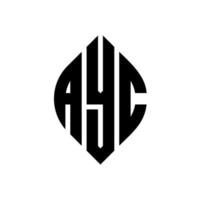 ayc cirkel bokstavslogotyp design med cirkel och ellipsform. ayc ellips bokstäver med typografisk stil. de tre initialerna bildar en cirkellogotyp. ayc cirkel emblem abstrakt monogram brev märke vektor. vektor