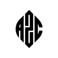 azc-Kreisbuchstaben-Logo-Design mit Kreis- und Ellipsenform. azc-ellipsenbuchstaben mit typografischem stil. Die drei Initialen bilden ein Kreislogo. azc-Kreis-Emblem abstrakter Monogramm-Buchstaben-Markierungsvektor. vektor