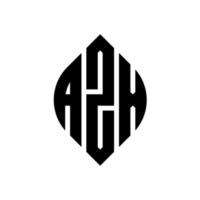 azx cirkelbokstavslogotypdesign med cirkel och ellipsform. azx ellipsbokstäver med typografisk stil. de tre initialerna bildar en cirkellogotyp. azx cirkel emblem abstrakt monogram brev märke vektor. vektor