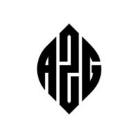 azg-Kreisbuchstaben-Logo-Design mit Kreis- und Ellipsenform. azg ellipsenbuchstaben mit typografischem stil. Die drei Initialen bilden ein Kreislogo. azg-Kreis-Emblem abstrakter Monogramm-Buchstaben-Markierungsvektor. vektor