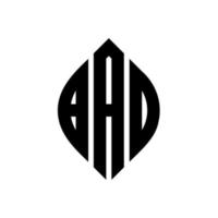 bao-Kreis-Buchstaben-Logo-Design mit Kreis- und Ellipsenform. bao ellipsenbuchstaben mit typografischem stil. Die drei Initialen bilden ein Kreislogo. Bao-Kreis-Emblem abstrakter Monogramm-Buchstaben-Markierungsvektor. vektor