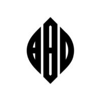 bbd-Kreisbuchstaben-Logo-Design mit Kreis- und Ellipsenform. bbd ellipsenbuchstaben mit typografischem stil. Die drei Initialen bilden ein Kreislogo. Bbd-Kreis-Emblem abstrakter Monogramm-Buchstaben-Markierungsvektor. vektor