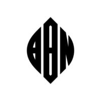 bbn-Kreisbuchstaben-Logo-Design mit Kreis- und Ellipsenform. bbn ellipsenbuchstaben mit typografischem stil. Die drei Initialen bilden ein Kreislogo. bbn-Kreis-Emblem abstrakter Monogramm-Buchstaben-Markenvektor. vektor