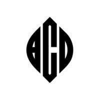 bcd-Kreisbuchstaben-Logo-Design mit Kreis- und Ellipsenform. bcd-ellipsenbuchstaben mit typografischem stil. Die drei Initialen bilden ein Kreislogo. bcd-Kreis-Emblem abstrakter Monogramm-Buchstaben-Markenvektor. vektor