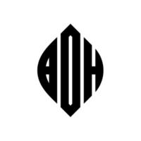 bdh-Kreisbuchstaben-Logo-Design mit Kreis- und Ellipsenform. bdh-ellipsenbuchstaben mit typografischem stil. Die drei Initialen bilden ein Kreislogo. Bdh-Kreis-Emblem abstrakter Monogramm-Buchstaben-Markierungsvektor. vektor