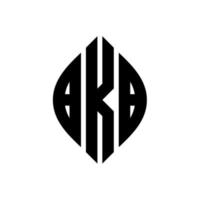 bkb-Kreisbuchstaben-Logo-Design mit Kreis- und Ellipsenform. bkb Ellipsenbuchstaben mit typografischem Stil. Die drei Initialen bilden ein Kreislogo. bkb-Kreis-Emblem abstrakter Monogramm-Buchstaben-Markenvektor. vektor