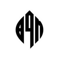 bqn-Kreisbuchstaben-Logo-Design mit Kreis- und Ellipsenform. bqn Ellipsenbuchstaben mit typografischem Stil. Die drei Initialen bilden ein Kreislogo. bqn-Kreis-Emblem abstrakter Monogramm-Buchstaben-Markenvektor. vektor
