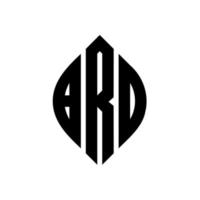 brd-Kreis-Buchstaben-Logo-Design mit Kreis- und Ellipsenform. brd Ellipsenbuchstaben mit typografischem Stil. Die drei Initialen bilden ein Kreislogo. brd-Kreis-Emblem abstrakter Monogramm-Buchstaben-Markierungsvektor. vektor