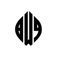 bwq-Kreisbuchstaben-Logo-Design mit Kreis- und Ellipsenform. bwq Ellipsenbuchstaben mit typografischem Stil. Die drei Initialen bilden ein Kreislogo. bwq Kreisemblem abstrakter Monogramm-Buchstabenmarkierungsvektor. vektor