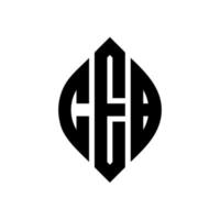 ceb-Kreis-Buchstaben-Logo-Design mit Kreis- und Ellipsenform. ceb-ellipsenbuchstaben mit typografischem stil. Die drei Initialen bilden ein Kreislogo. CEB-Kreis-Emblem abstrakter Monogramm-Buchstaben-Markierungsvektor. vektor