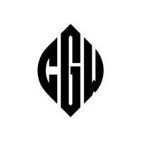 cgw-Kreisbuchstabe-Logo-Design mit Kreis- und Ellipsenform. cgw ellipsenbuchstaben mit typografischem stil. Die drei Initialen bilden ein Kreislogo. cgw-Kreis-Emblem abstrakter Monogramm-Buchstaben-Markenvektor. vektor