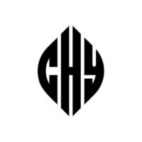 chy-Kreis-Buchstaben-Logo-Design mit Kreis- und Ellipsenform. chy ellipsenbuchstaben mit typografischem stil. Die drei Initialen bilden ein Kreislogo. chy-Kreis-Emblem abstrakter Monogramm-Buchstaben-Markenvektor. vektor