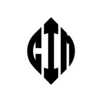 cim-Kreis-Buchstaben-Logo-Design mit Kreis- und Ellipsenform. Cim-Ellipsenbuchstaben mit typografischem Stil. Die drei Initialen bilden ein Kreislogo. CIM-Kreis-Emblem abstrakter Monogramm-Buchstaben-Markenvektor. vektor
