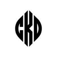 ckd-Kreisbuchstaben-Logo-Design mit Kreis- und Ellipsenform. ckd Ellipsenbuchstaben mit typografischem Stil. Die drei Initialen bilden ein Kreislogo. ckd-Kreis-Emblem abstrakter Monogramm-Buchstaben-Markierungsvektor. vektor