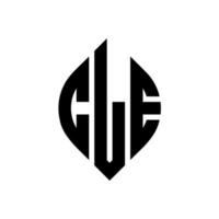 Cle-Kreis-Buchstaben-Logo-Design mit Kreis- und Ellipsenform. Cle Ellipsenbuchstaben mit typografischem Stil. Die drei Initialen bilden ein Kreislogo. Cle-Kreis-Emblem abstrakter Monogramm-Buchstaben-Markierungsvektor. vektor
