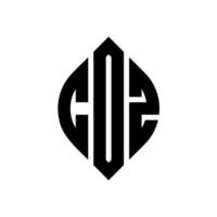 Coz-Kreis-Buchstaben-Logo-Design mit Kreis- und Ellipsenform. coz ellipsenbuchstaben mit typografischem stil. Die drei Initialen bilden ein Kreislogo. Coz-Kreis-Emblem abstrakter Monogramm-Buchstaben-Markierungsvektor. vektor