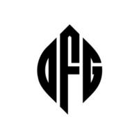 dfg-Kreisbuchstaben-Logo-Design mit Kreis- und Ellipsenform. dfg Ellipsenbuchstaben mit typografischem Stil. Die drei Initialen bilden ein Kreislogo. dfg-Kreis-Emblem abstrakter Monogramm-Buchstaben-Markierungsvektor. vektor