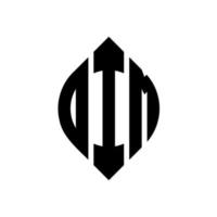 Dim Circle Letter Logo Design mit Kreis- und Ellipsenform. dunkle ellipsenbuchstaben mit typografischem stil. Die drei Initialen bilden ein Kreislogo. Dim Circle Emblem abstrakter Monogramm-Buchstabenmarkierungsvektor. vektor