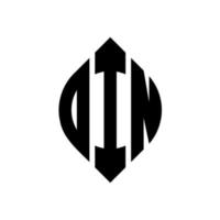 din-Kreis-Buchstaben-Logo-Design mit Kreis- und Ellipsenform. din ellipsenbuchstaben mit typografischem stil. Die drei Initialen bilden ein Kreislogo. Din-Kreis-Emblem abstrakter Monogramm-Buchstaben-Markenvektor. vektor