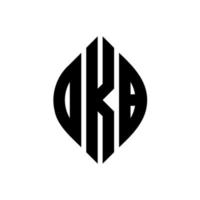 dkb cirkelbokstavslogotypdesign med cirkel och ellipsform. dkb ellipsbokstäver med typografisk stil. de tre initialerna bildar en cirkellogotyp. dkb cirkel emblem abstrakt monogram brev märke vektor. vektor