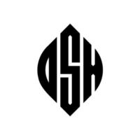 dsx-Kreisbuchstaben-Logo-Design mit Kreis- und Ellipsenform. dsx-ellipsenbuchstaben mit typografischem stil. Die drei Initialen bilden ein Kreislogo. dsx-Kreis-Emblem abstrakter Monogramm-Buchstaben-Markierungsvektor. vektor