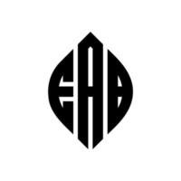 eab-Kreis-Buchstaben-Logo-Design mit Kreis- und Ellipsenform. eab ellipsenbuchstaben mit typografischem stil. Die drei Initialen bilden ein Kreislogo. EAB-Kreis-Emblem abstrakter Monogramm-Buchstaben-Markierungsvektor. vektor