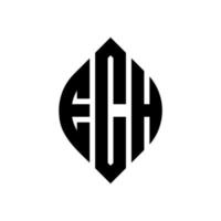 ech cirkel bokstavslogotyp design med cirkel och ellipsform. ech ellipsbokstäver med typografisk stil. de tre initialerna bildar en cirkellogotyp. ech cirkel emblem abstrakt monogram brev märke vektor. vektor