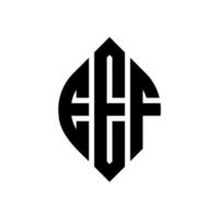 eef-Kreis-Buchstaben-Logo-Design mit Kreis- und Ellipsenform. eef ellipsenbuchstaben mit typografischem stil. Die drei Initialen bilden ein Kreislogo. EEF-Kreis-Emblem abstrakter Monogramm-Buchstaben-Markierungsvektor. vektor