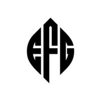 efg cirkel bokstavslogotyp design med cirkel och ellipsform. efg ellips bokstäver med typografisk stil. de tre initialerna bildar en cirkellogotyp. efg cirkel emblem abstrakt monogram brev märke vektor. vektor