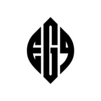 egq cirkelbokstavslogotypdesign med cirkel- och ellipsform. egq ellipsbokstäver med typografisk stil. de tre initialerna bildar en cirkellogotyp. egq cirkel emblem abstrakt monogram brev märke vektor. vektor