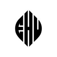 ehv-Kreisbuchstaben-Logo-Design mit Kreis- und Ellipsenform. ehv ellipsenbuchstaben mit typografischem stil. Die drei Initialen bilden ein Kreislogo. ehv-Kreis-Emblem abstrakter Monogramm-Buchstaben-Markierungsvektor. vektor