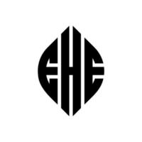 Ehe-Kreis-Buchstaben-Logo-Design mit Kreis- und Ellipsenform. ehe ellipsenbuchstaben mit typografischem stil. Die drei Initialen bilden ein Kreislogo. ehe kreis emblem abstraktes monogramm buchstaben mark vektor. vektor