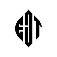 ejt-Kreis-Buchstaben-Logo-Design mit Kreis- und Ellipsenform. ejt Ellipsenbuchstaben mit typografischem Stil. Die drei Initialen bilden ein Kreislogo. ejt-Kreis-Emblem abstrakter Monogramm-Buchstaben-Markierungsvektor. vektor